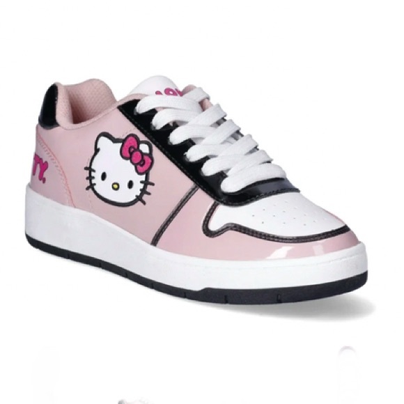 Hello Kitty Shoes - Hello Kitty Women’s Pink, White, And Black Casual Court Sneakers Size 9 NEW